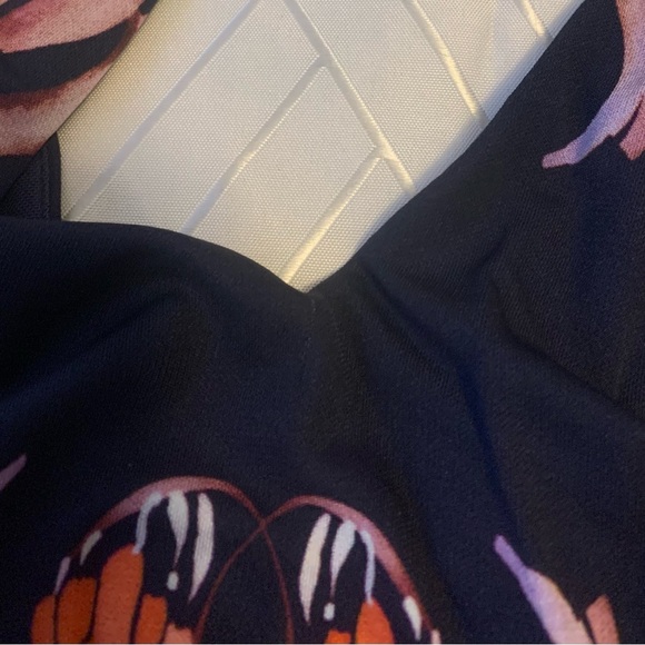 ARTELIER Nicole Miller unique print tattoo watercolor floral ruched dress - Picture 5 of 9